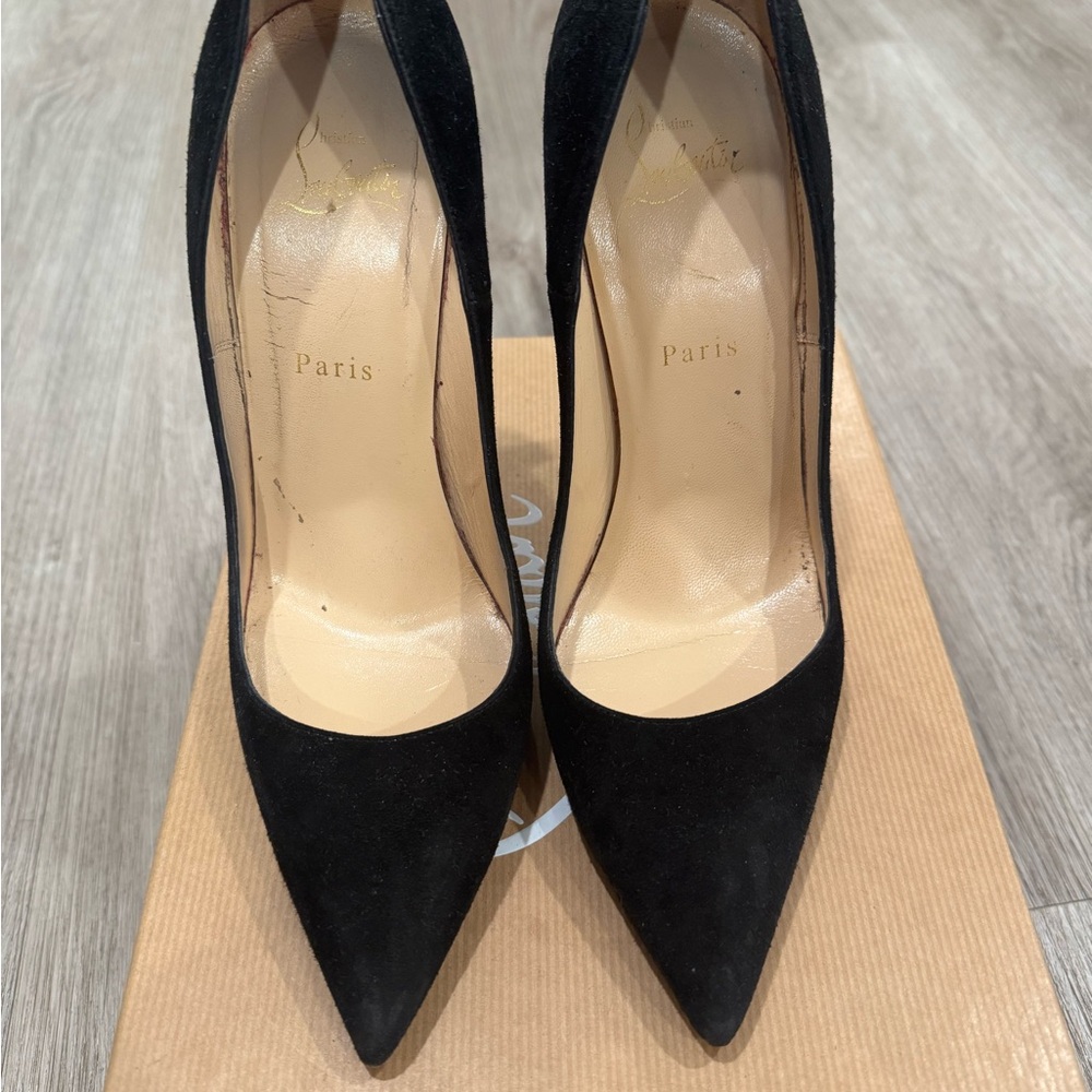 Christian Louboutin Black Suede Heels